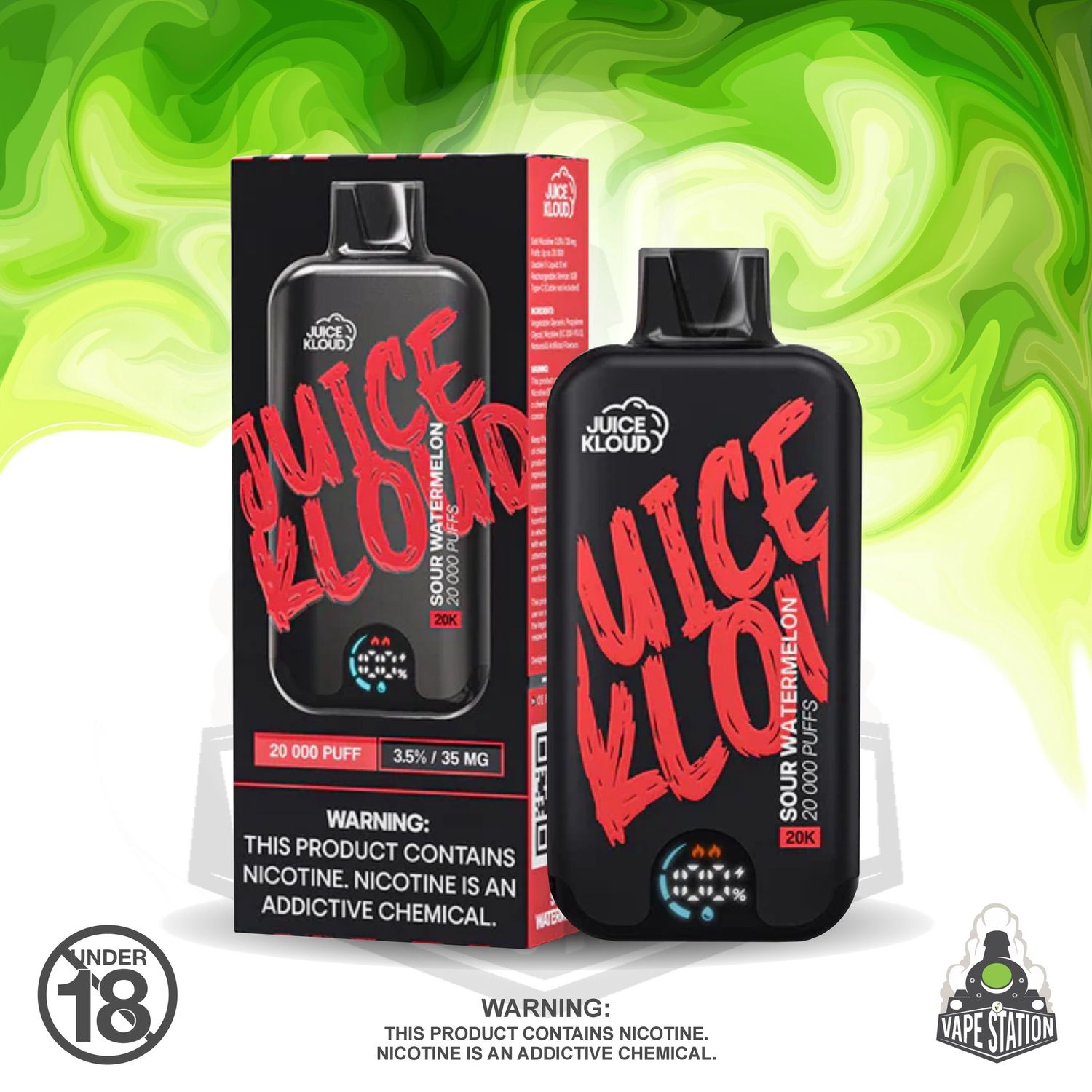 Juice Kloud - 20 000 Puff - Sour Watermelon - 35mg
