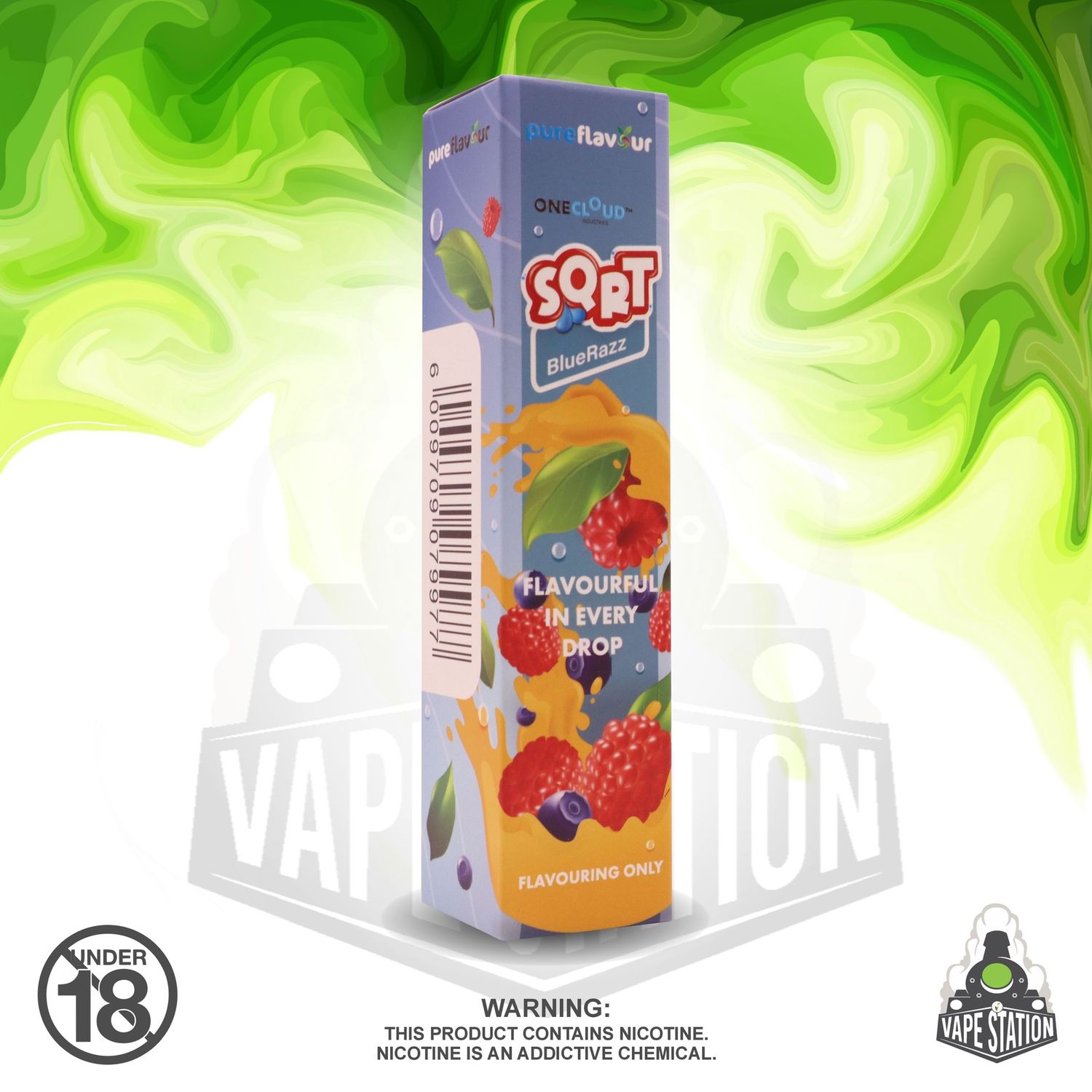 SQRT - Blue Razz  - 60ml Longfill - 25mg (Flavour Only)