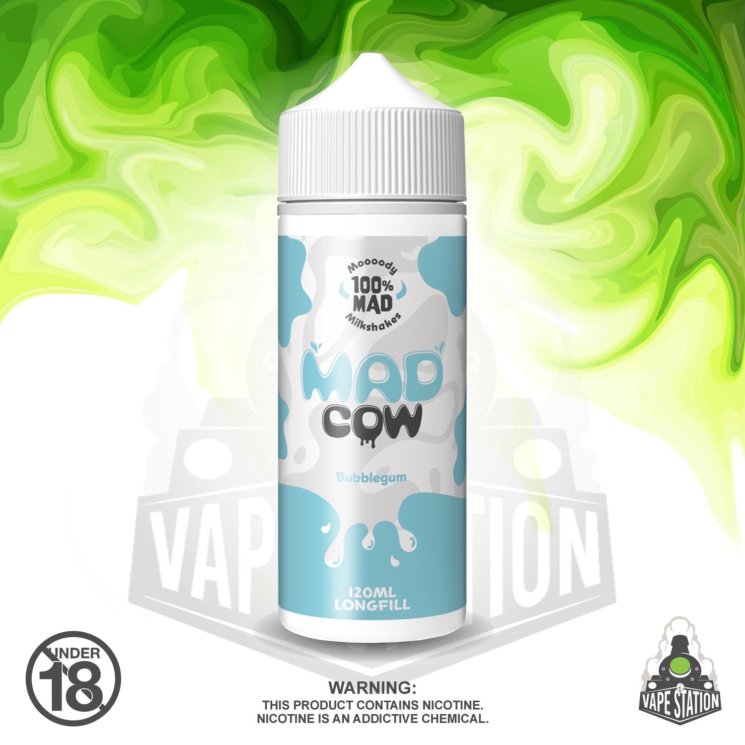 GBOM - Mad Cow - Bubblegum Milkshake  - 120ml LONGFILL (Flavour Only)