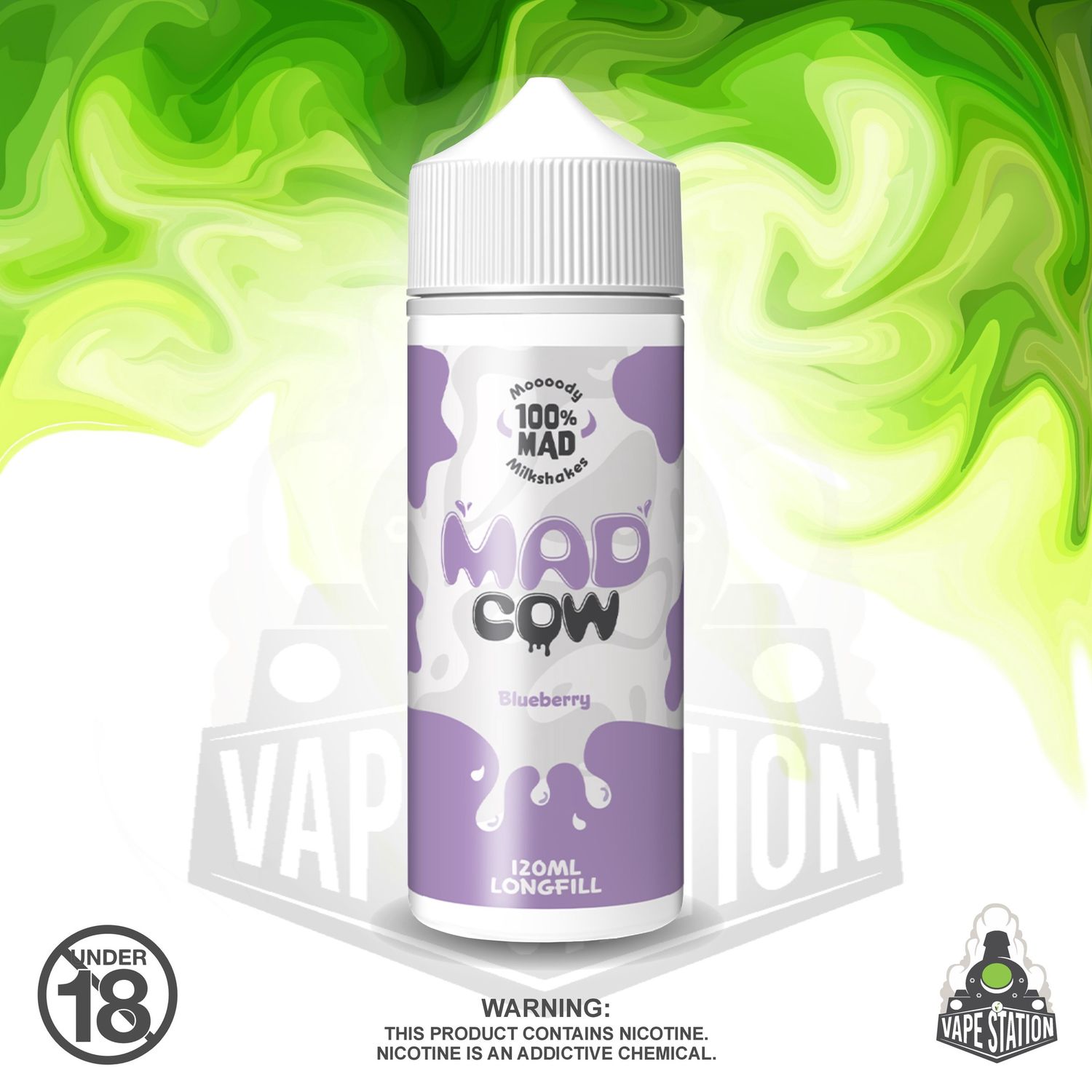 GBOM - Mad Cow - Blueberry Milkshake - 120ml - LONGFILL (Flavour Only)