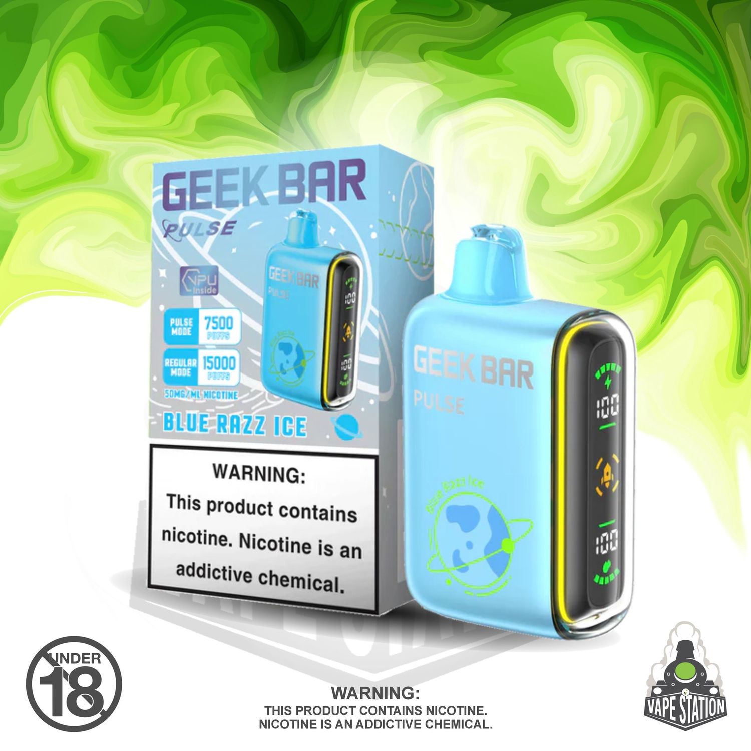 GeekBar Pulse - 15 000 Puff - Blue Razz ice - 50mg