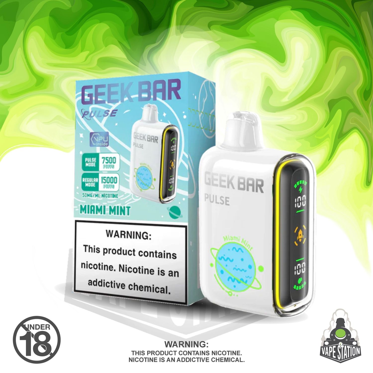 GeekBar Pulse - 15 000 Puff - Miami Mint - 50mg