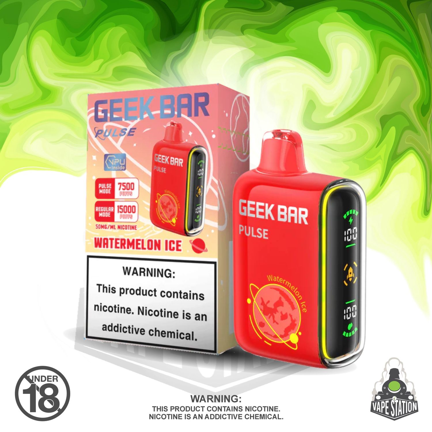 GeekBar Pulse - 15 000 Puff - Watermelon ice  - 50mg