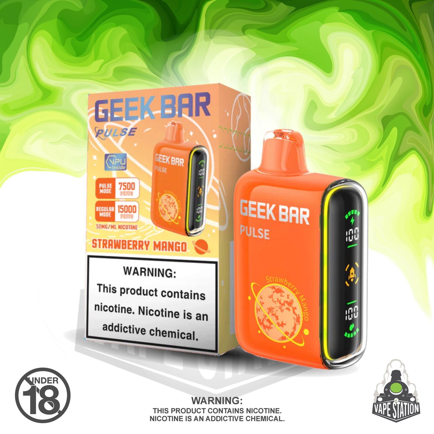 GeekBar Pulse - 15 000 Puff - Strawberry Mango  - 50mg