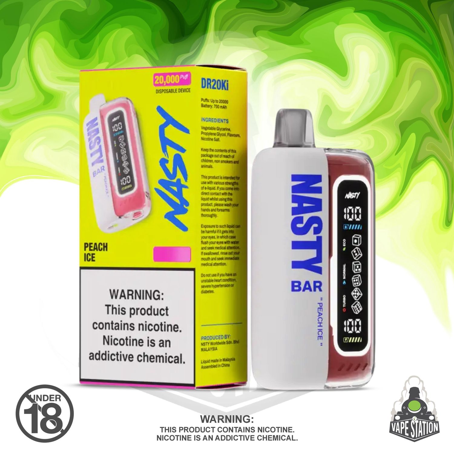 Nasty Bar XL - 20 000 Puff - Peach ice - 50mg