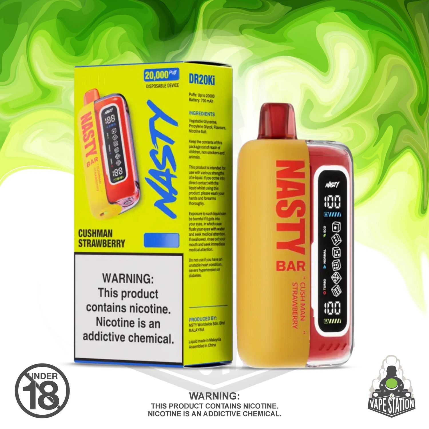Nasty Bar XL - 20 000 Puff - Cushman Strawberry - 50mg