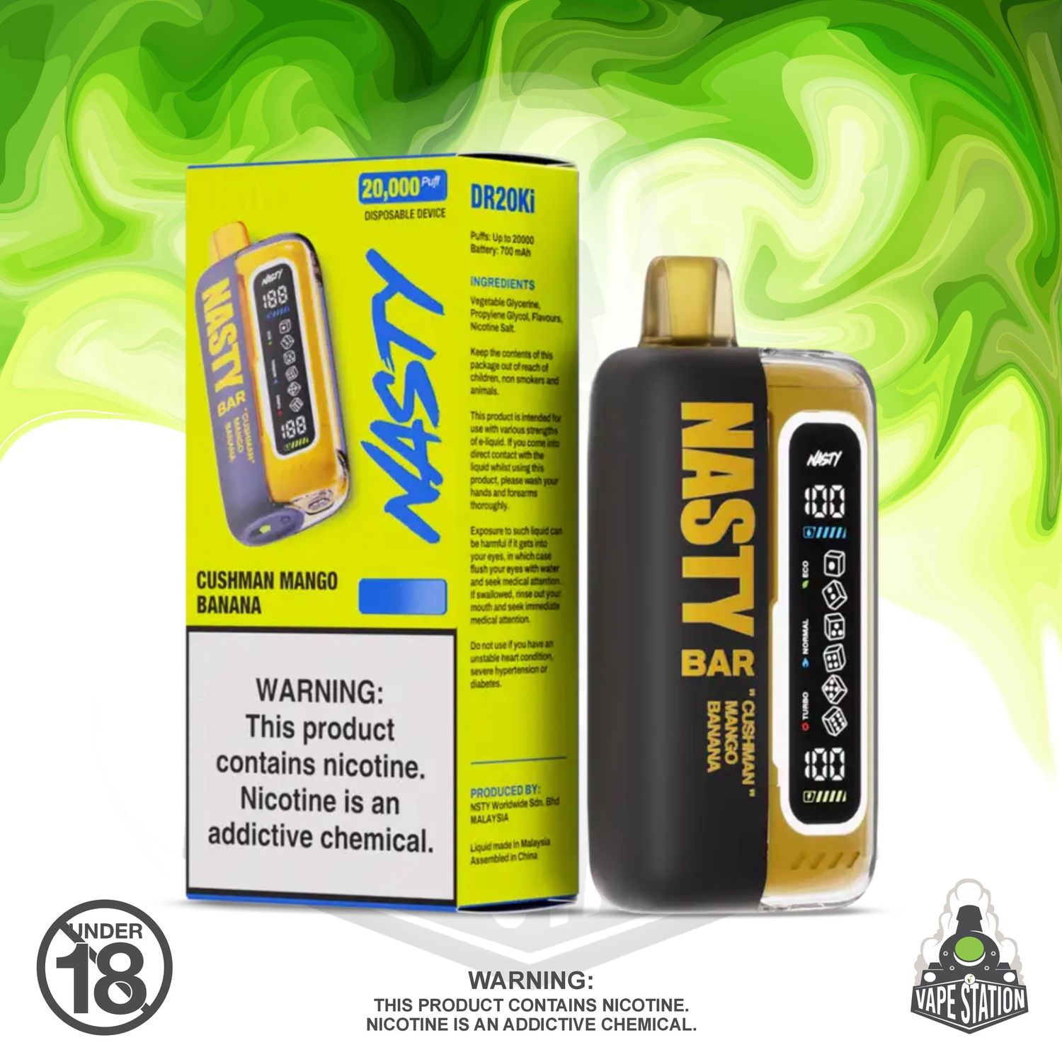 Nasty Bar XL - 20 000 Puff - Cushman Mango Banana - 50mg