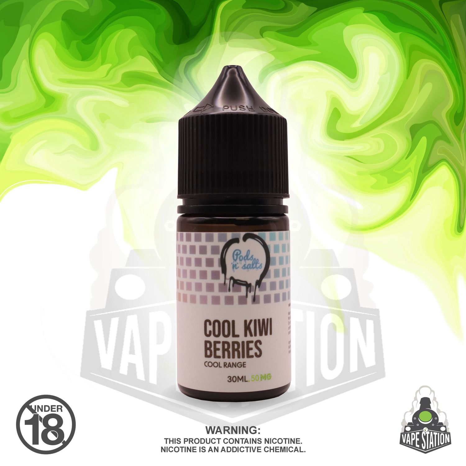 Pods &#39;n Salts - Cool Kiwi Berries - 30ml - 50mg