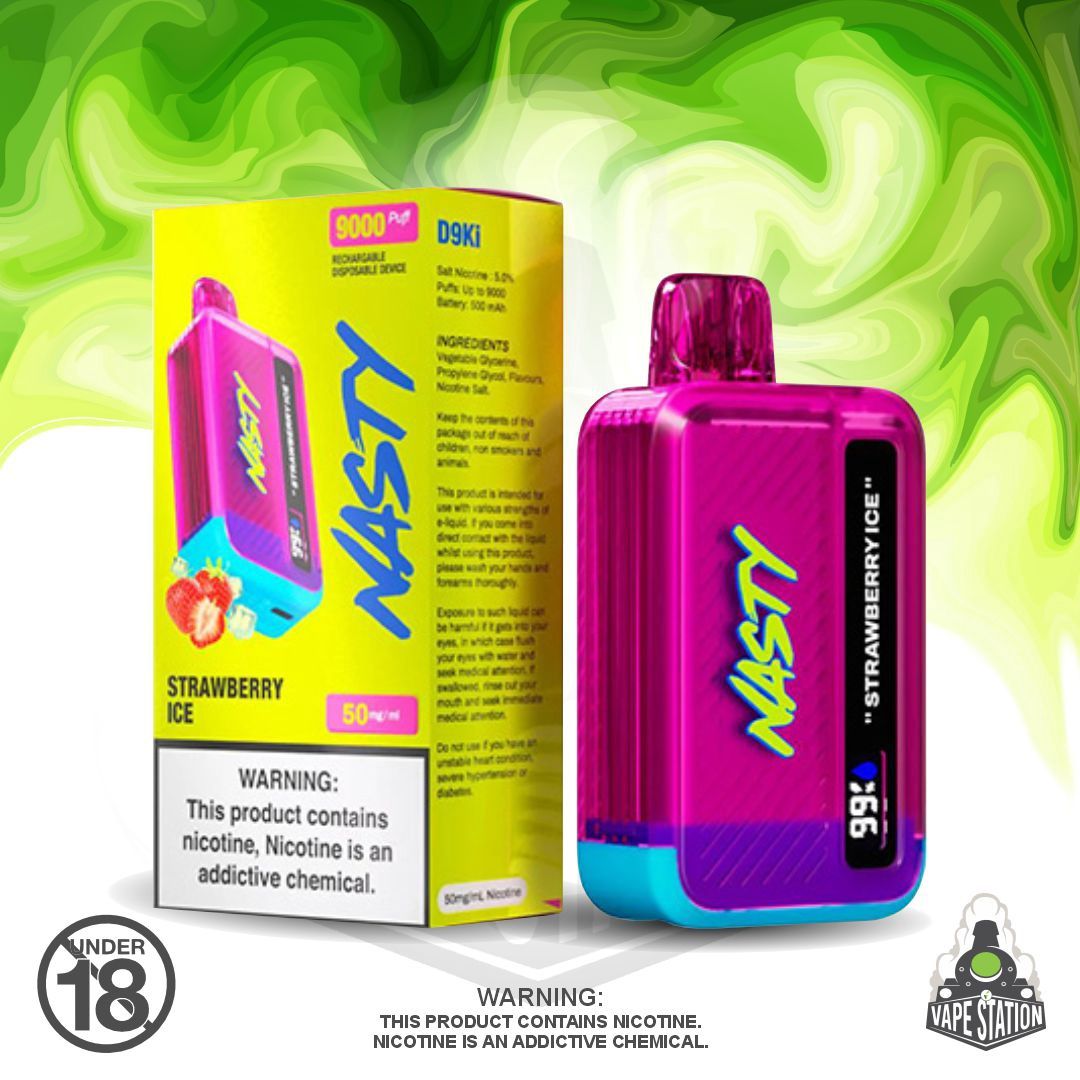 Nasty Bar - 9000 Puff - Strawberry ice 50mg