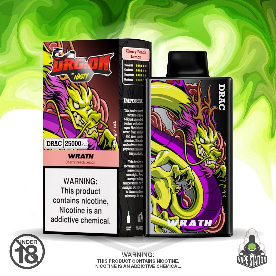 Nasty DragOn - 25 000 Puff - Cherry peach Lemon - 50mg