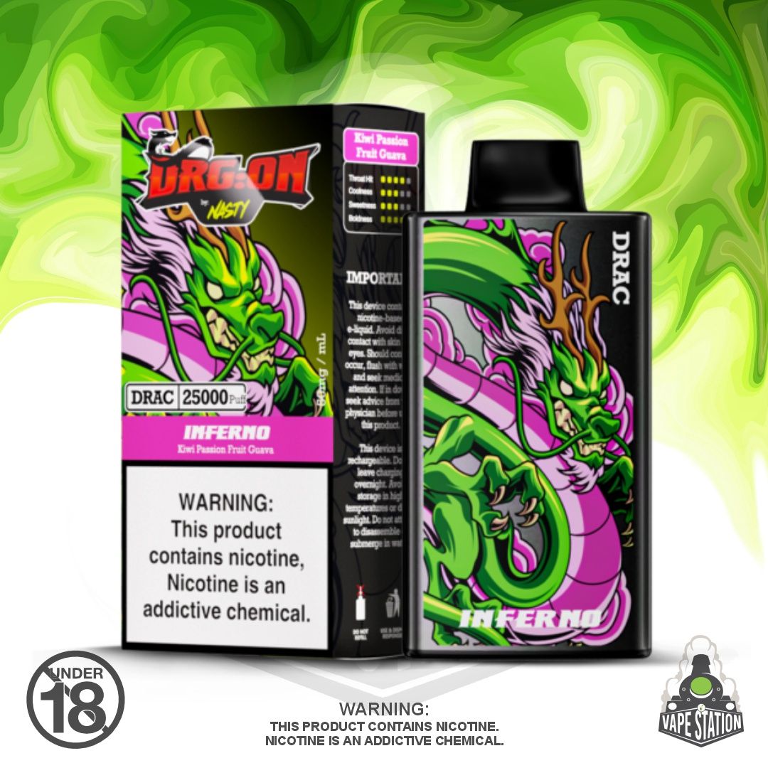 Nasty DragOn - 25 000 Puff - Kiwi Passionfruit Guava - 50mg