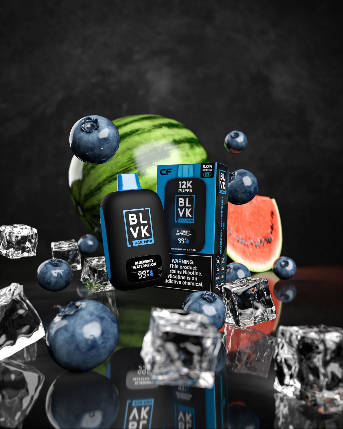 BLVK - 12000 Puff - Blueberry Watermelon - 50mg