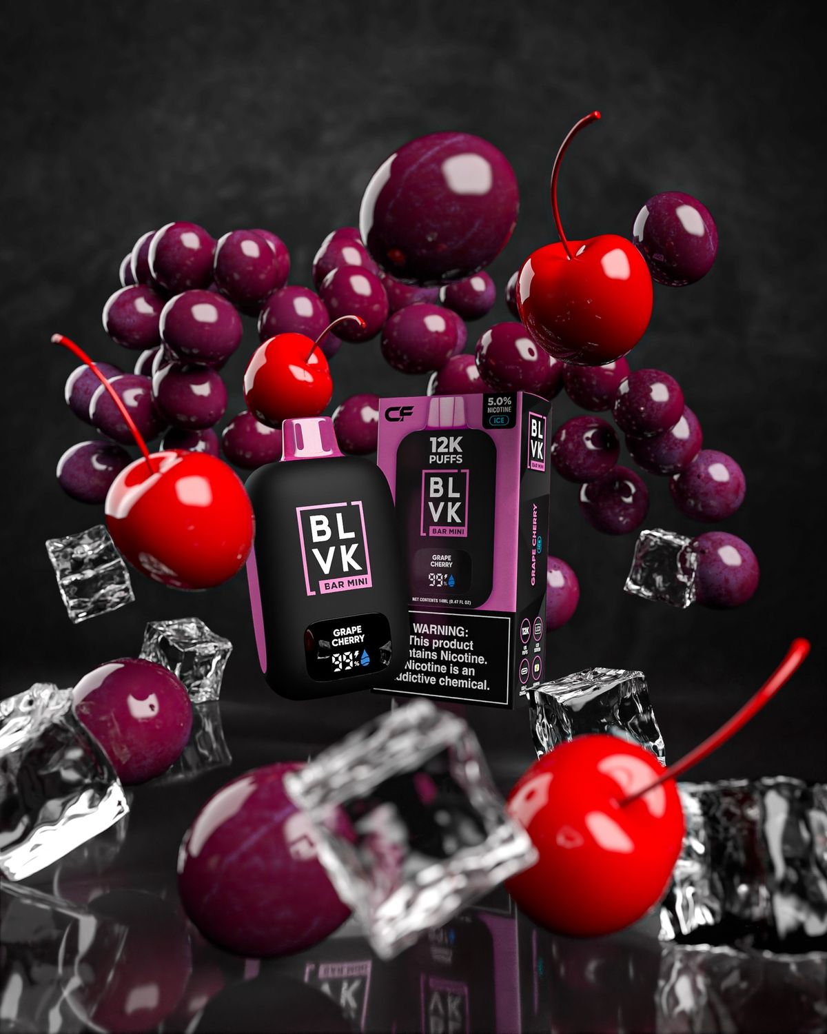 BLVK - 12000 Puff - Grape Cherry - 50mg