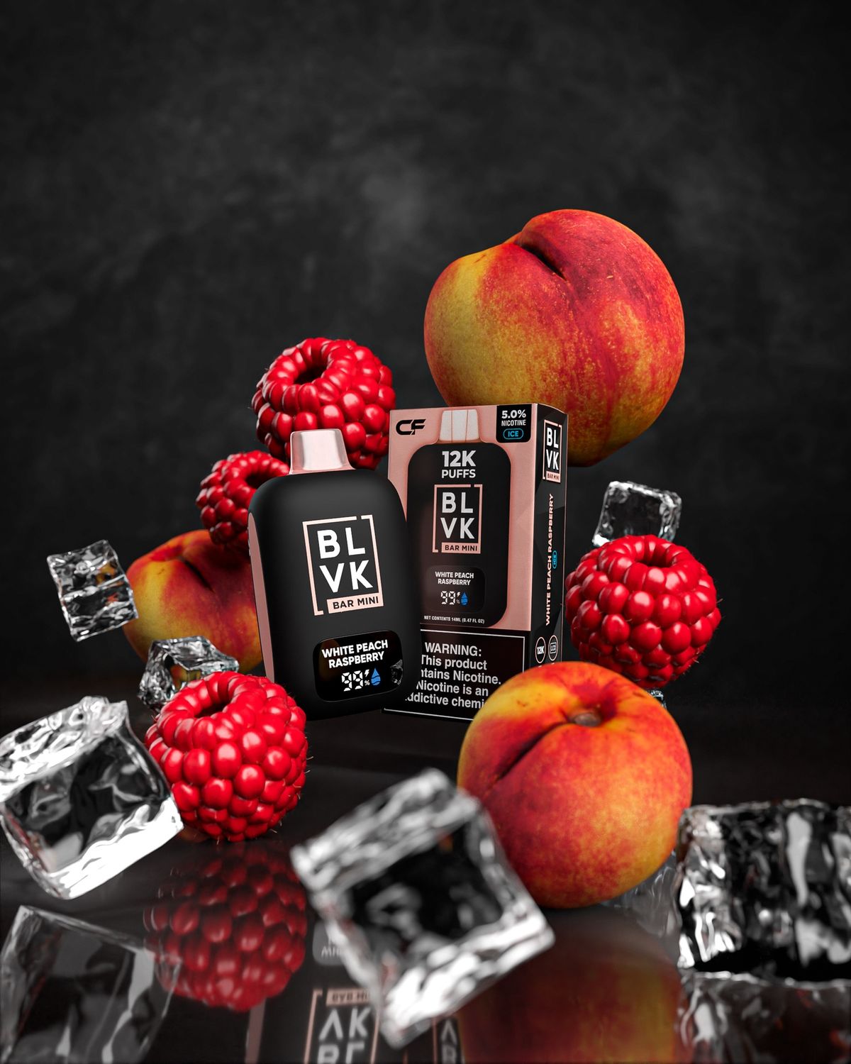 BLVK - 12000 Puff - White Peach Raspberry - 50mg