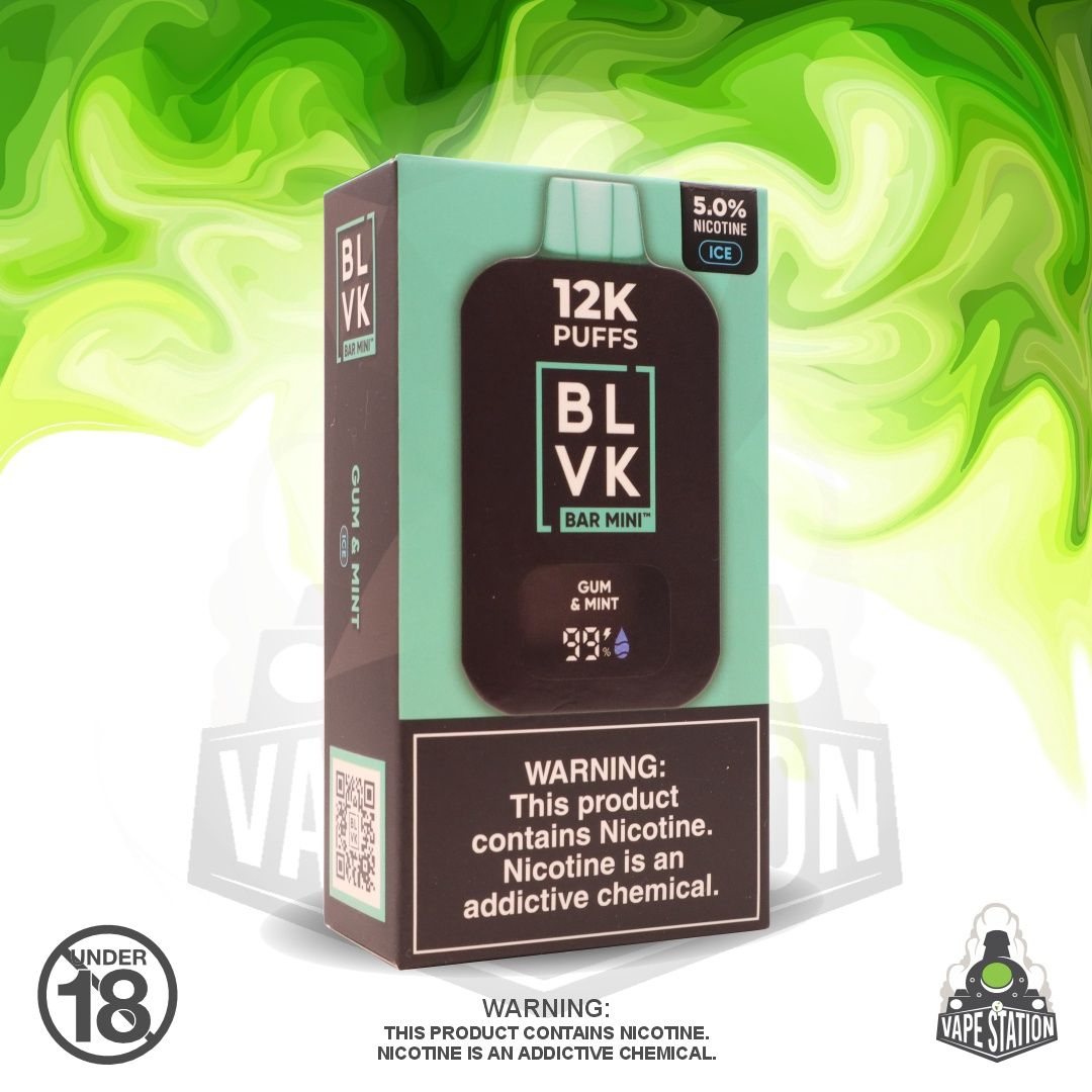 BLVK - 12000 Puff - Gum &amp; Mint - 50mg