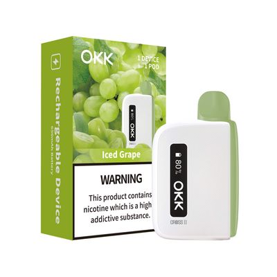 OKK Cross 2 Kit - Iced Grape Cartridge &amp; White Battery - 5000 Puffs - 35mg