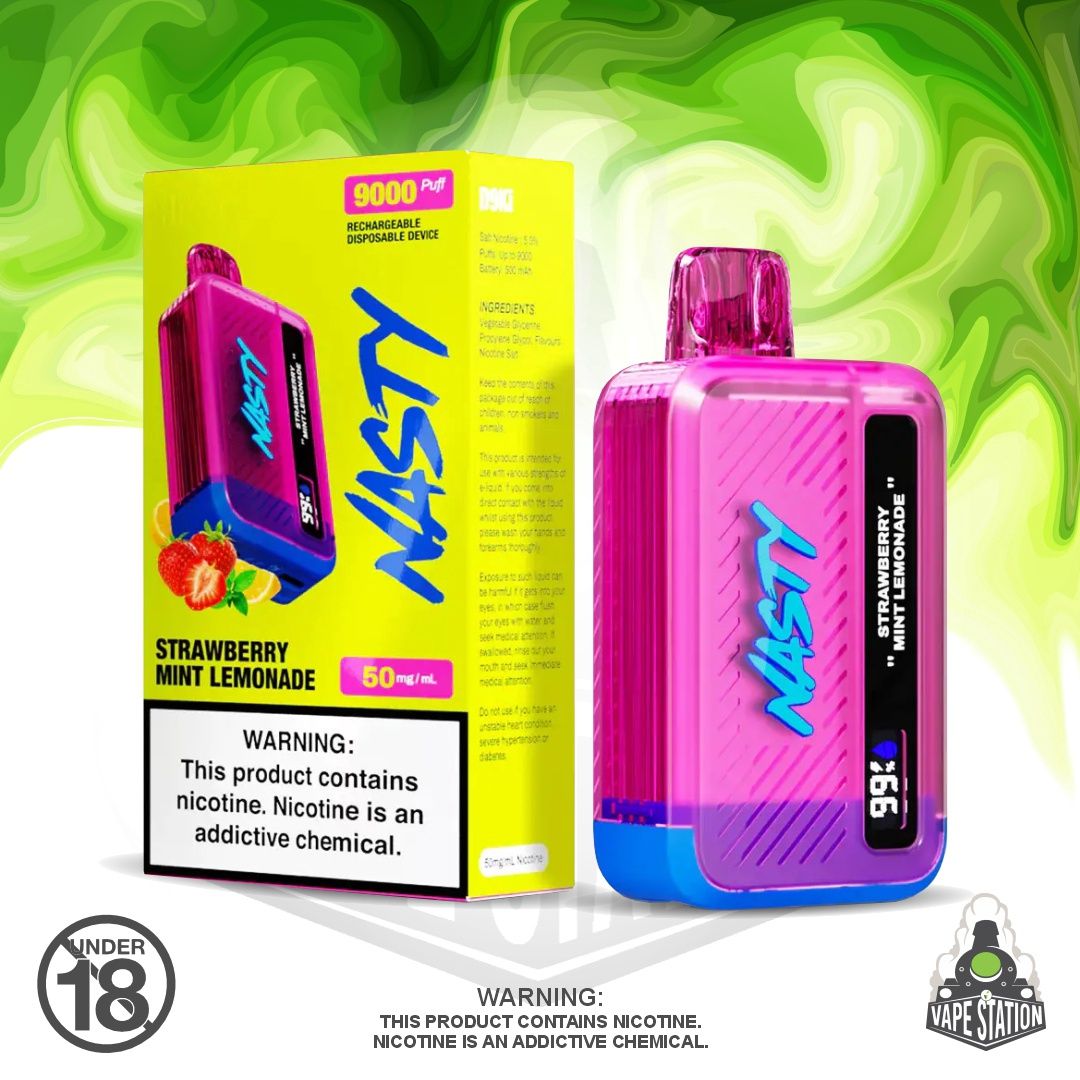 Nasty Bar - 9000 Puff - Strawberry Mint Lemonade - 50mg Nasty Bar - 9000 Puff - Strawberry Mint Lemonade - 50mg