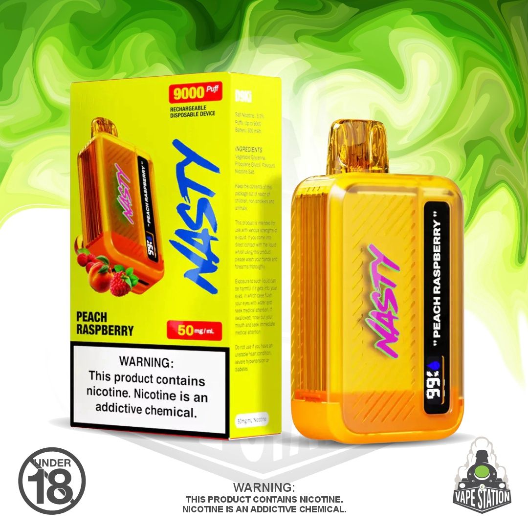 Nasty Bar - 9000 Puff - Peach Raspberry - 50mg Nasty Bar - 9000 Puff - Peach Raspberry - 50mg