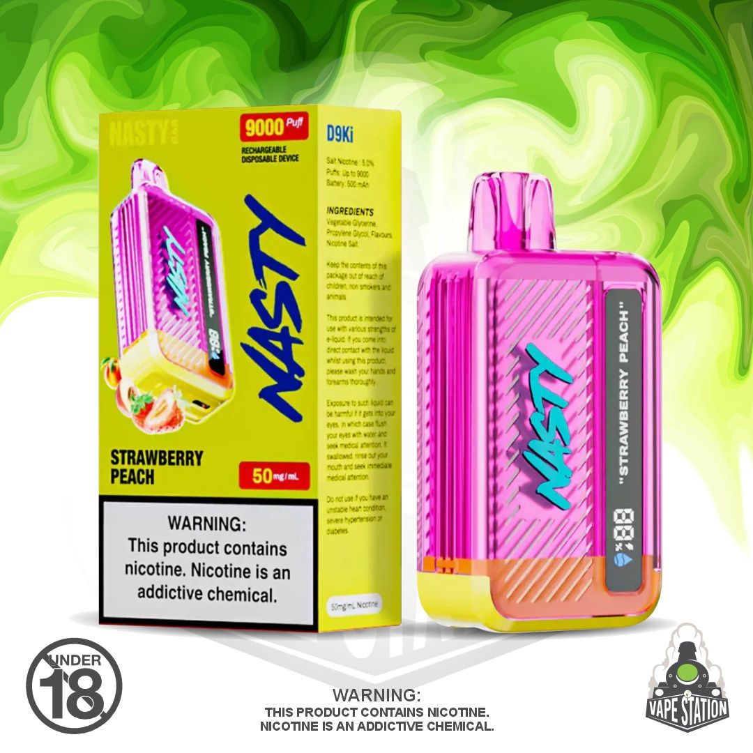 Nasty Bar - 9000 Puff - Strawberry Peach - 50mg Nasty Bar - 9000 Puff - Strawberry Peach - 50mg