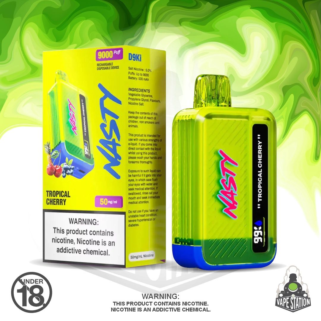 Nasty Bar - 9000 Puff - Tropical Cherry - 50mg Nasty Bar - 9000 Puff - Tropical Cherry - 50mg