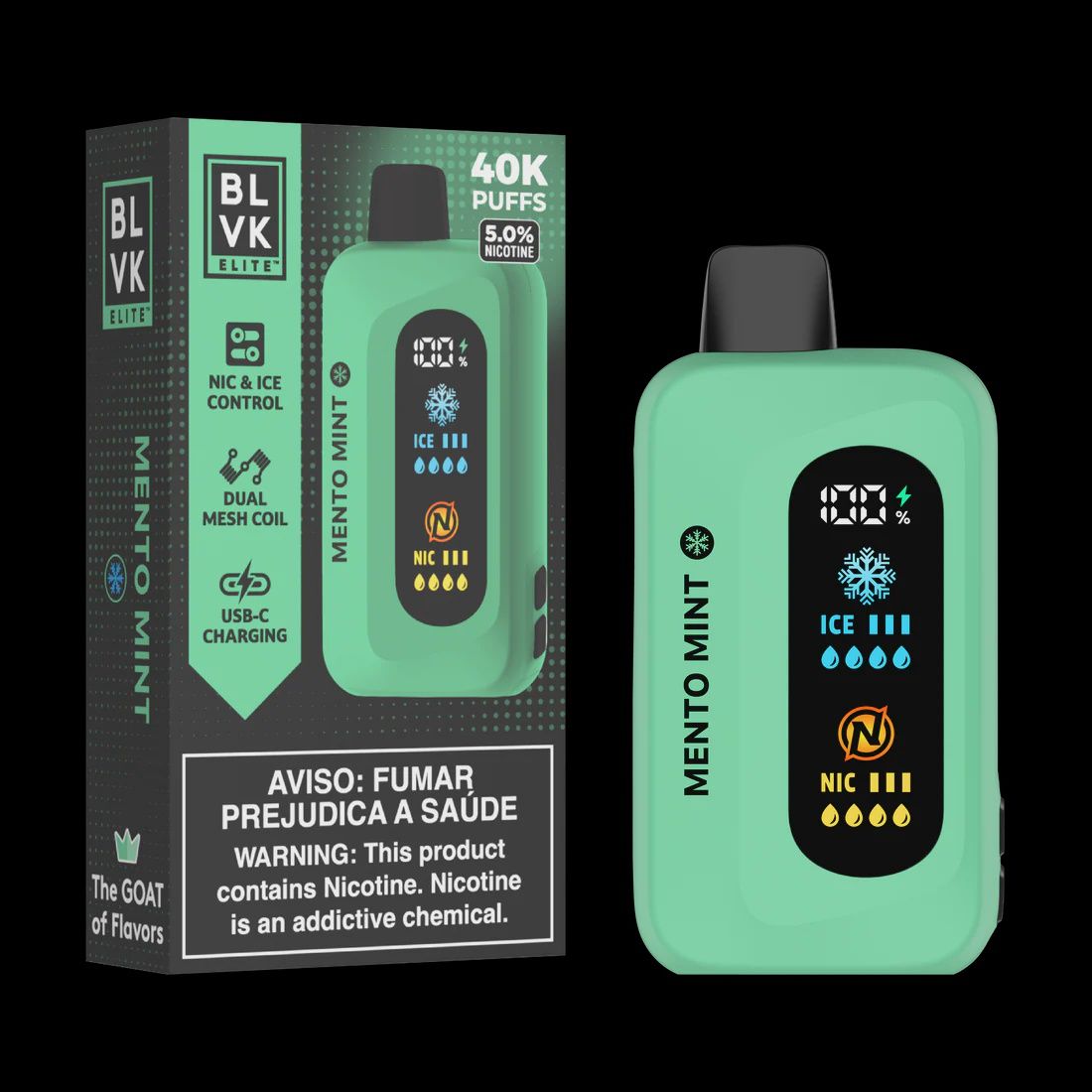 BLVK - 40 000 Puff - Mento Mint - 50mg BLVK - 40 000 Puff - Mento Mint - 50mg