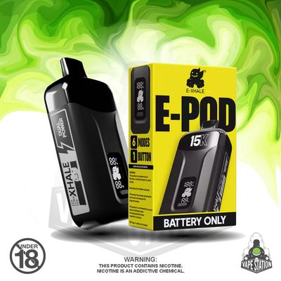 E-Xhale - 15K E-Pod - Battery Unit - Black