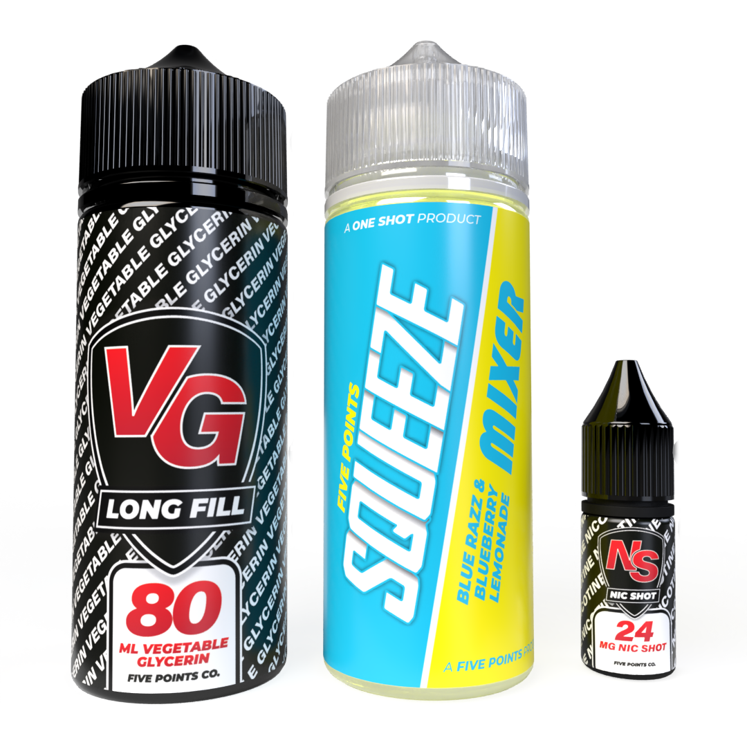 Squeeze - Blue Razz  - 120ml LONGFILL KIT - 2mg