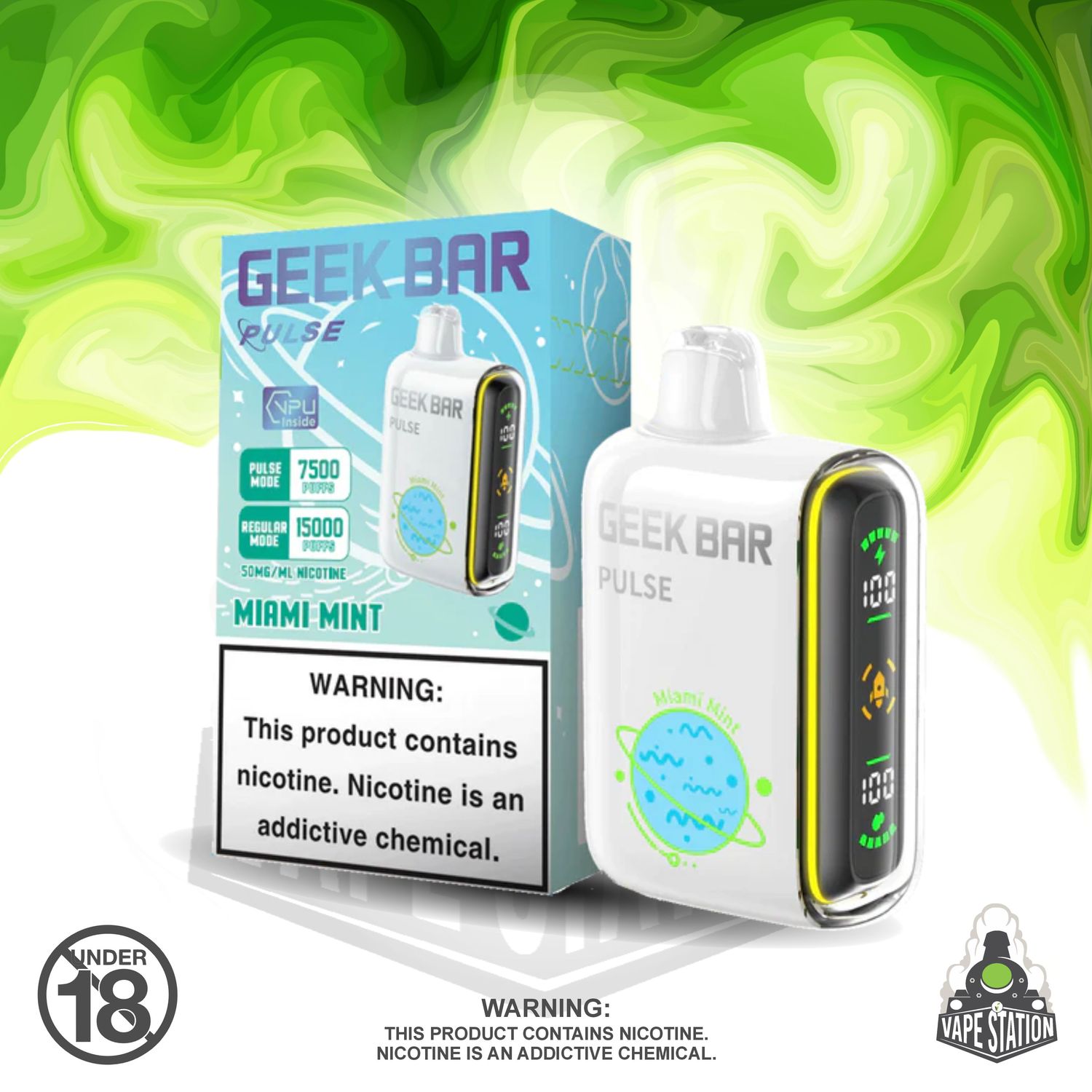 GeekBar Pulse - 15 000 Puff - Miami Mint - 50mg GeekBar Pulse - 15 000 Puff - Miami Mint - 50mg