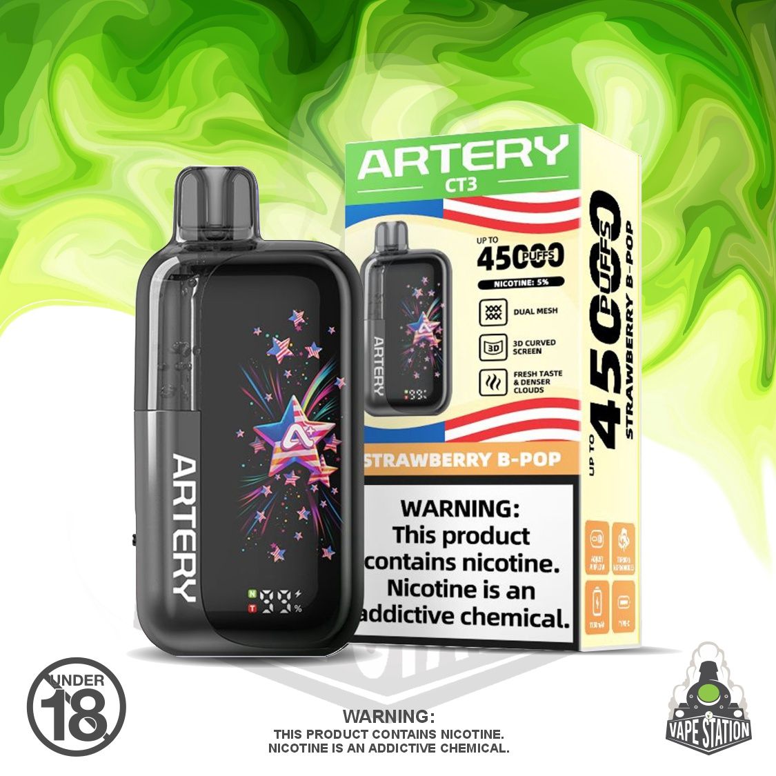 Artery - 45 000 Puff - Strawberry B Pop - 5% Artery - 45 000 Puff - Strawberry B Pop - 5%