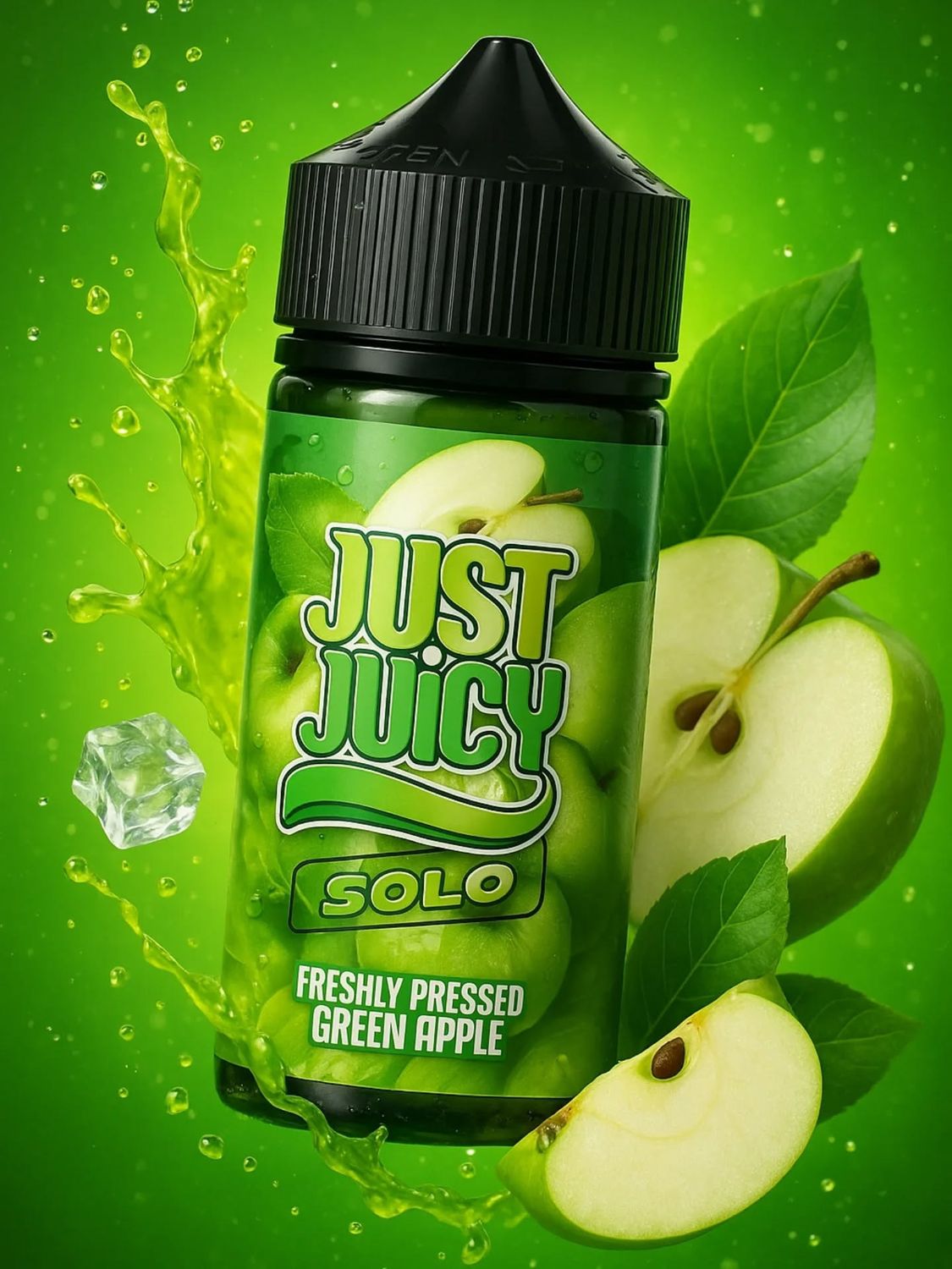 Just Juicy SOLO - Fresh Green Apple - 120ml LONGFILL (Flavour Only) Just Juicy SOLO - Fresh Green Apple - 120ml LONGFILL (Flavour Only)