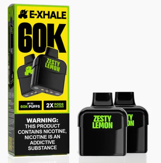 E-Xhale - 60K - Zesty Lemon - 5% [2 x 30K Flavour Cartridges]