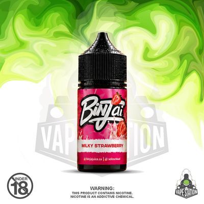 Binjai - Milky Strawberry - 30ml - 25mg - Salt Nic Binjai - Milky Strawberry - 30ml - 25mg - Salt Nic