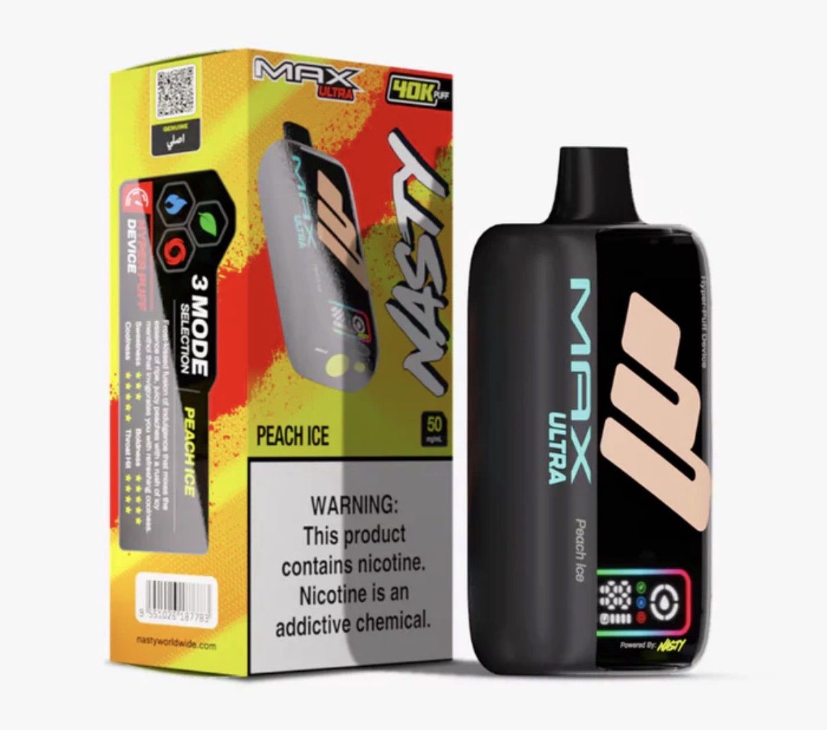 Nasty MAX Ultra - 40 000 - Peach Ice - 50mg Nasty MAX Ultra - 40 000 - Peach Ice - 50mg