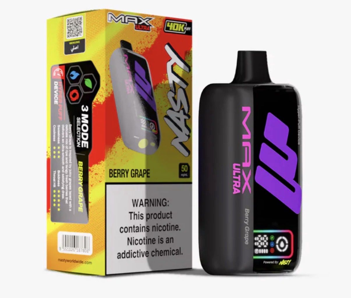 Nasty MAX Ultra - 40 000 - Berry Grape - 50mg Nasty MAX Ultra - 40 000 - Berry Grape - 50mg