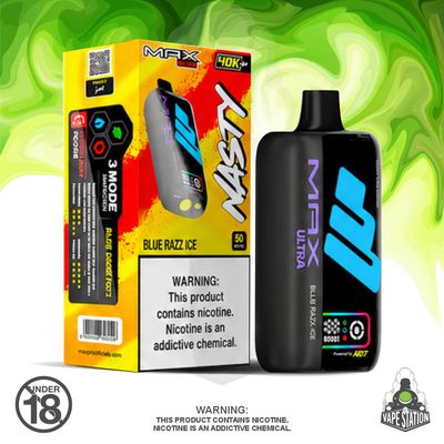 Nasty MAX Ultra - 40 000 - Blue Razz Ice - 50mg Nasty MAX Ultra - 40 000 - Blue Razz Ice - 50mg