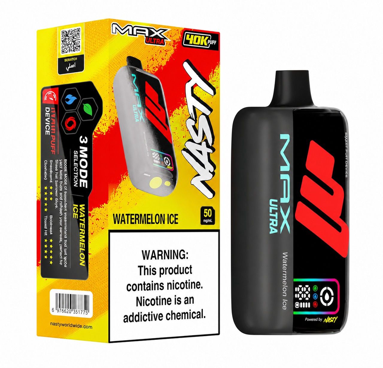 Nasty MAX Ultra - 40 000 - Watermelon Ice - 50mg Nasty MAX Ultra - 40 000 - Watermelon Ice - 50mg