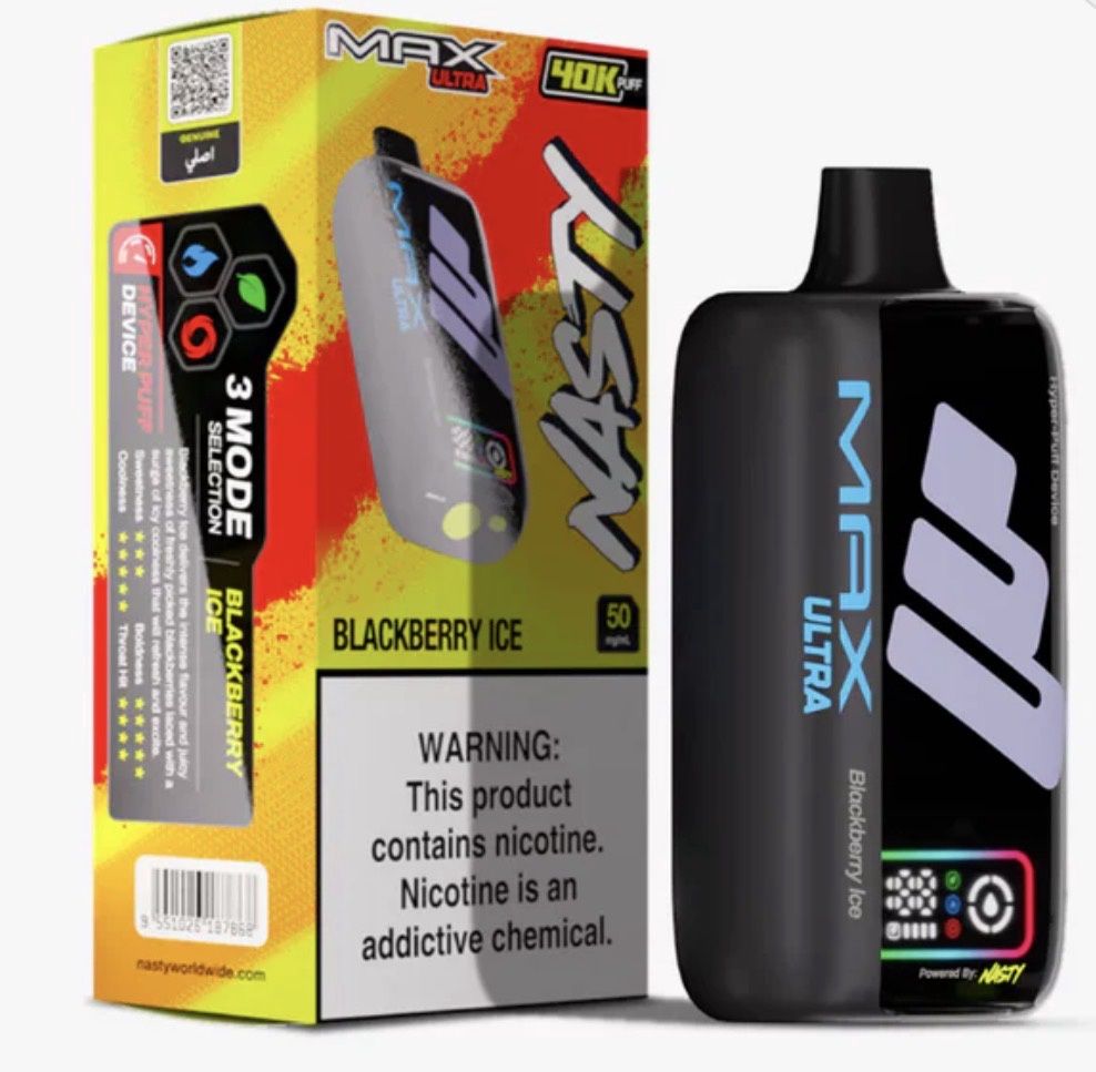 Nasty MAX Ultra - 40 000 - Blackberry Ice - 50mg Nasty MAX Ultra - 40 000 - Blackberry Ice - 50mg
