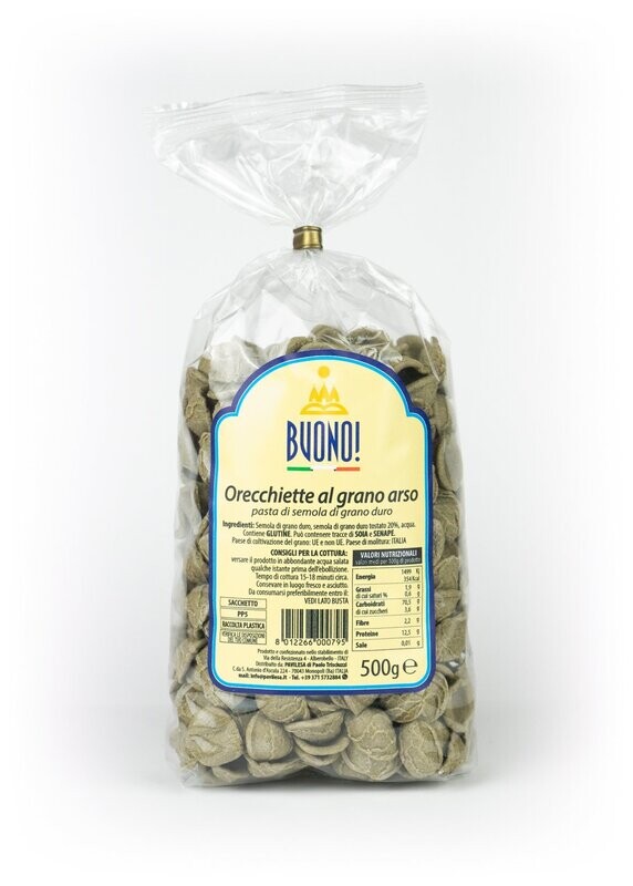 ORECCHIETTE AL GRANO ARSO - Confezione  12 Pezzi da 500 gr.