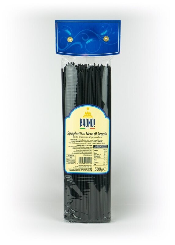 SPAGHETTI AL NERO DI SEPPIA - Confezione 12 Pezzi da 500 gr.
