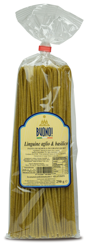 LINGUINE AGLIO E BASILICO - Confezione 12 Pezzi da 250 gr.