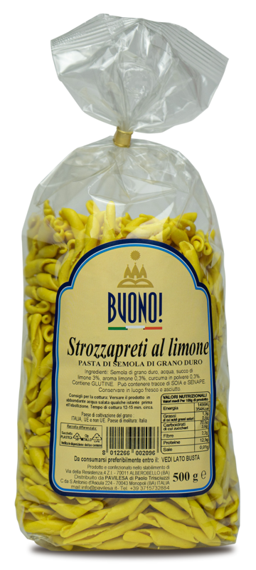 STROZZAPRETI AL LIMONE - Confezione 12 Pezzi da 500 gr.