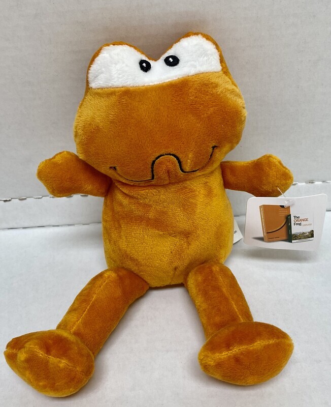 Orange Frog - medium stuffed - approx 7&quot; main body