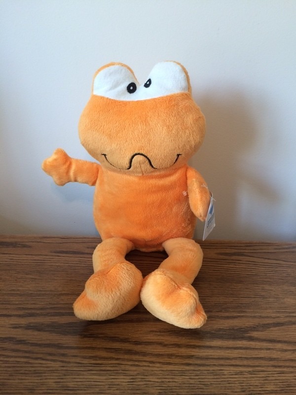 Orange Frog - large stuffed - approx 10&quot; main body