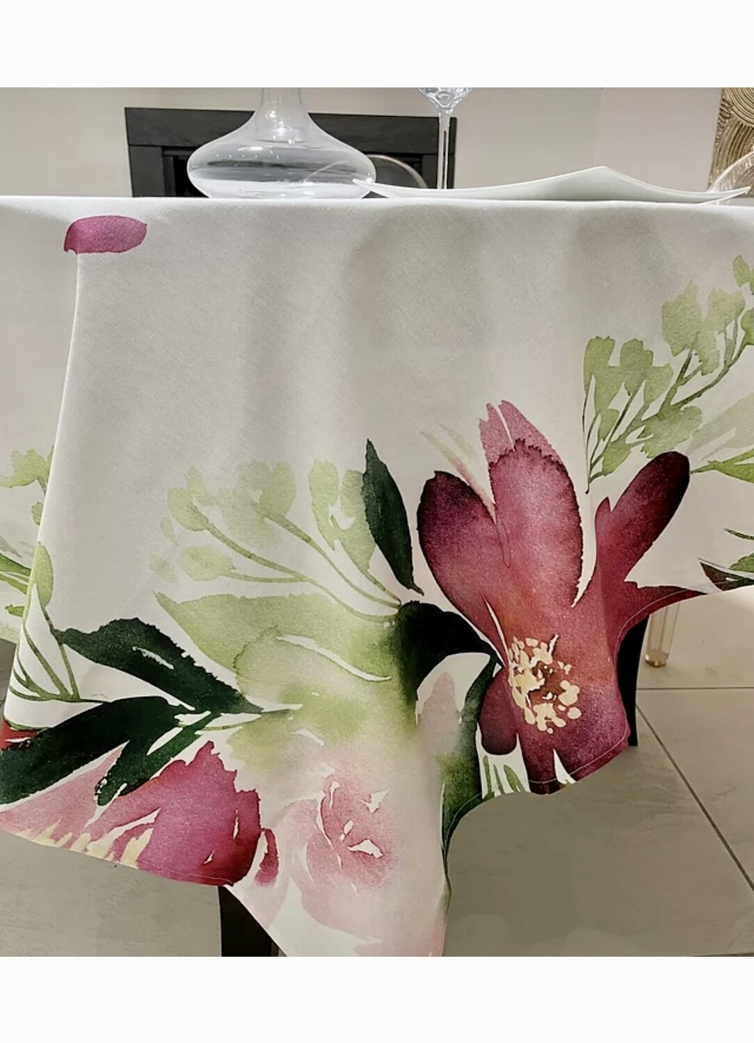 Tovaglia “Fiore rosa”, Misura: 6 posti:140x180