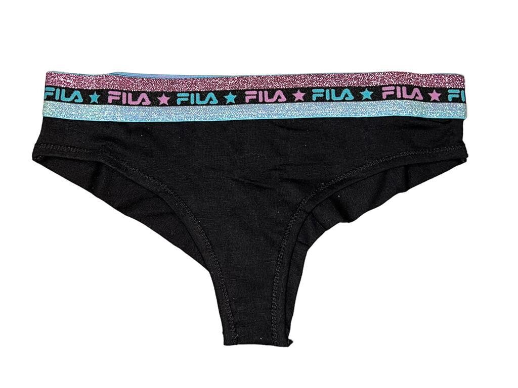 Fila reggiseno sportivo + brasiliano, Tipologia: Brasiliano, Taglia: S, Colore: Nero