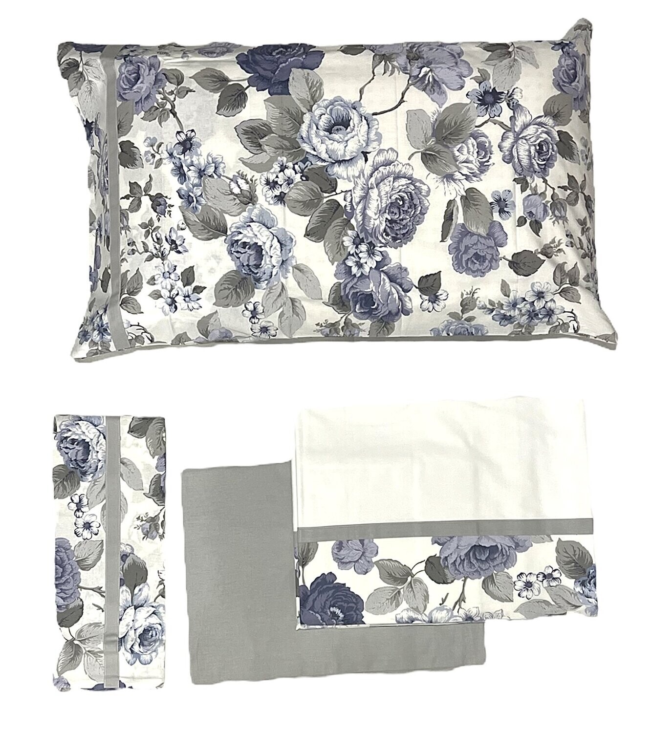 Completo letto matrimoniale "Sanderson", COLORE: BLU