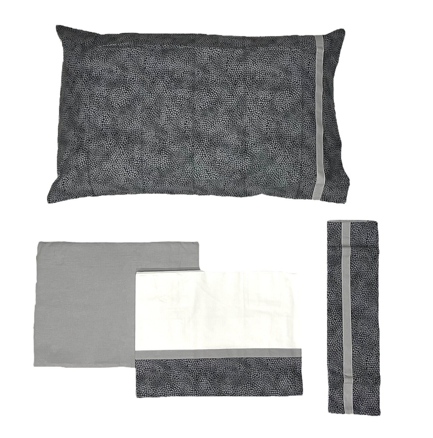 Completo letto matrimoniale "Maculato", COLORE: GRIGIO