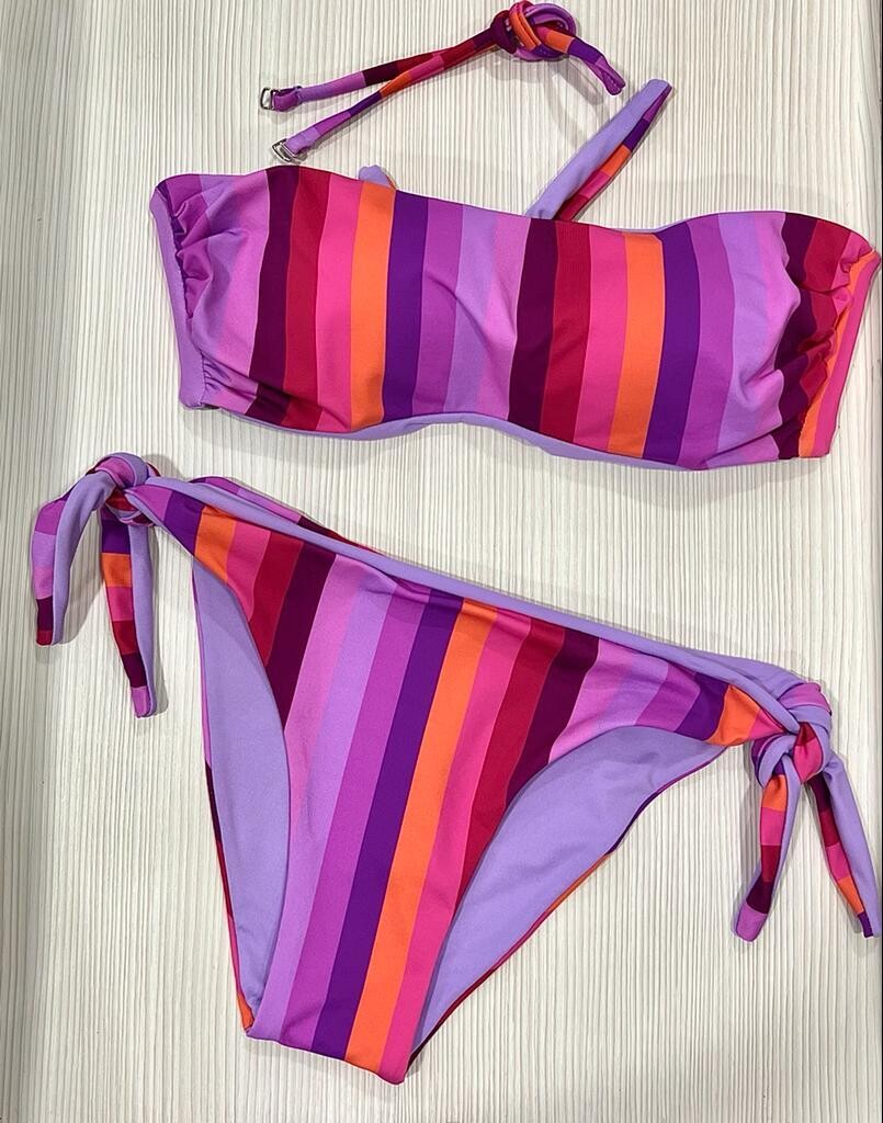 Bikini a fascia rigato