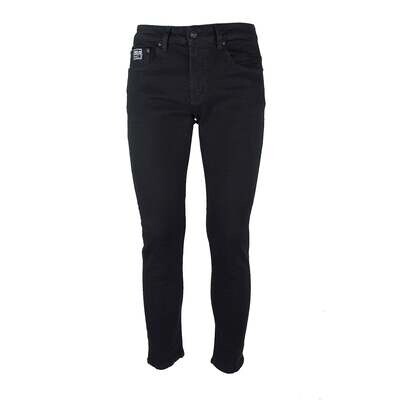Versace Jeans Jeans nero con logo in patch
