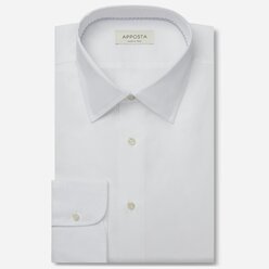 Apposta Camicia tinta unita bianco 100% puro cotone oxford collo stile francese punte corte